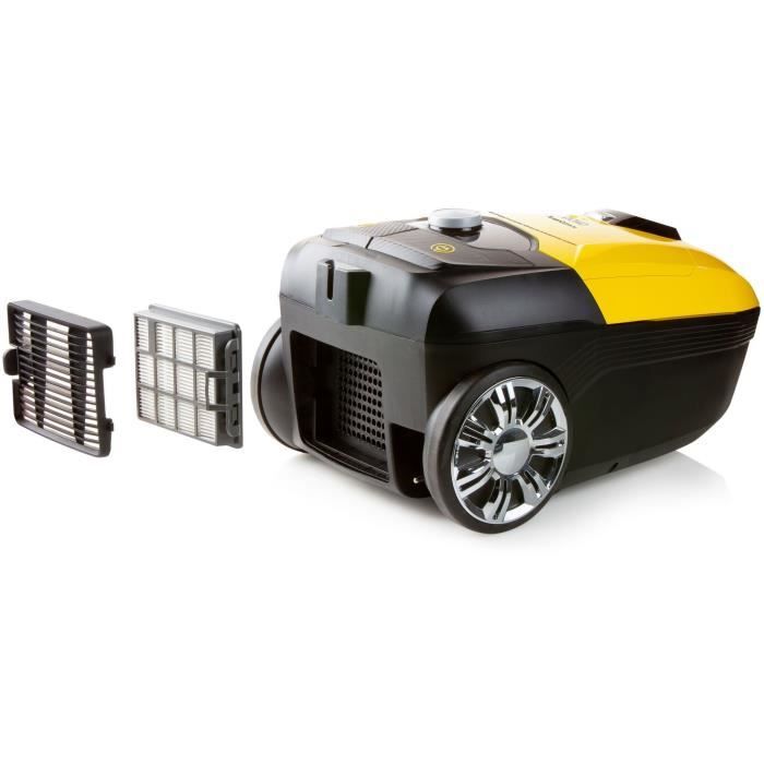 DOMO DO7294S - Aspirateur poubelle avec sac - 5 L - Filtre HEPA H13 - 73 dB - Puissance d'aspiration réglable - Tube métallique de 90 cm