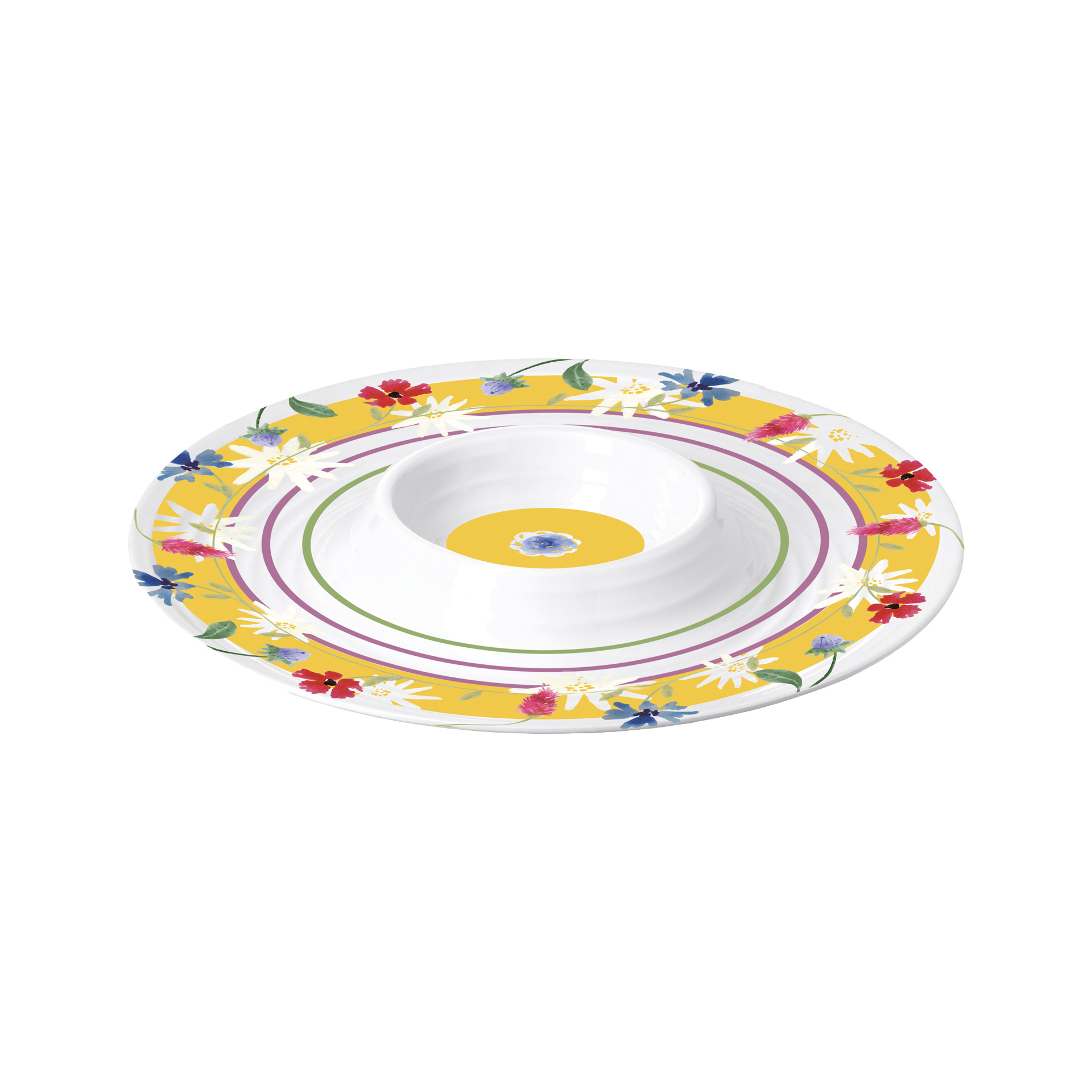 Plat d'entrée Ø 36 x h 3,8 cm - Floreal