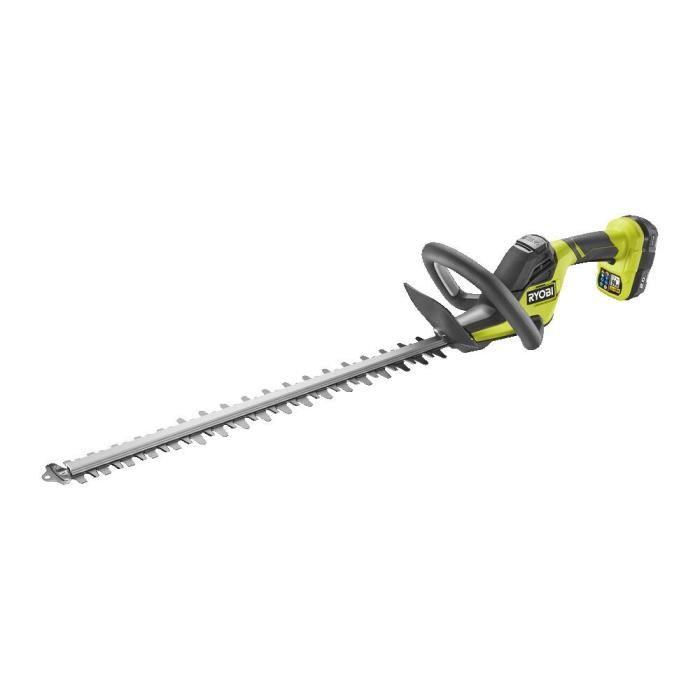 Taille-haie sans fil RYOBI ONE+ 18 V LINE - Design en ligne - Lames de 55 cm - Empattement de 24 mm - 1 batterie 18 V 4,0 Ah et 1 chargeur de batterie