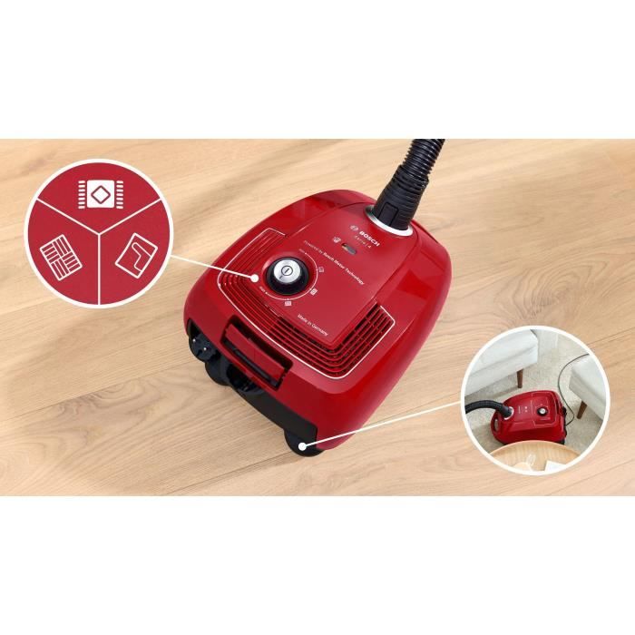 Bosch GL38 - aspirateur avec sac - 600 W - 79 dB - (H) EPA - 10 m - Sac de 4 L - Puissance variable