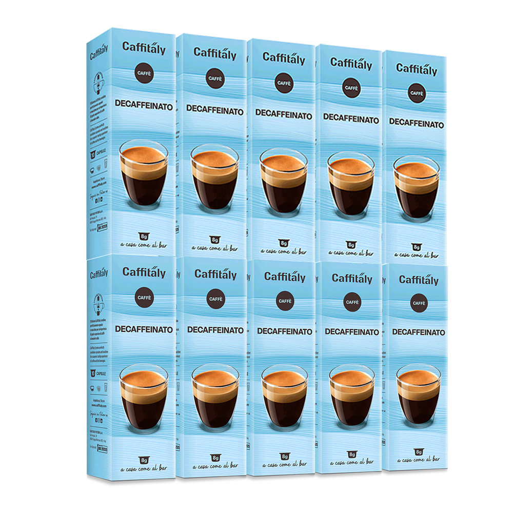 100 capsules de café décaféiné et de café