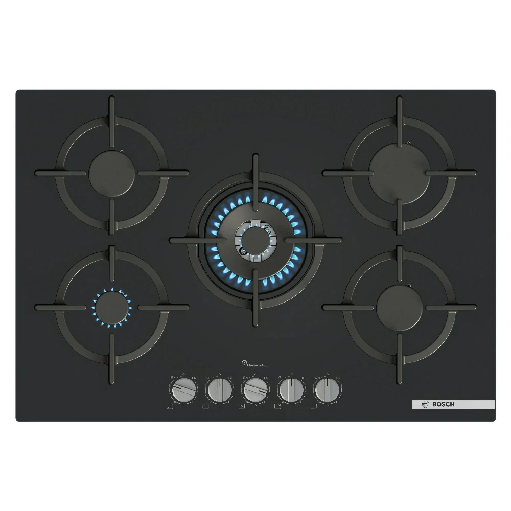 Cuisinière à gaz Bosch à 5 brûleurs 75CM NOIR PPQ7A6I15