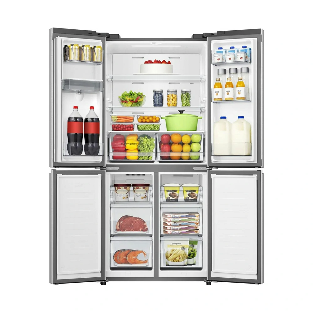 Frigorifero a libera installazione Hisense 4 PORTE TOTAL NO FROST 460LT E 79CM INOX RQ5P470SMIE