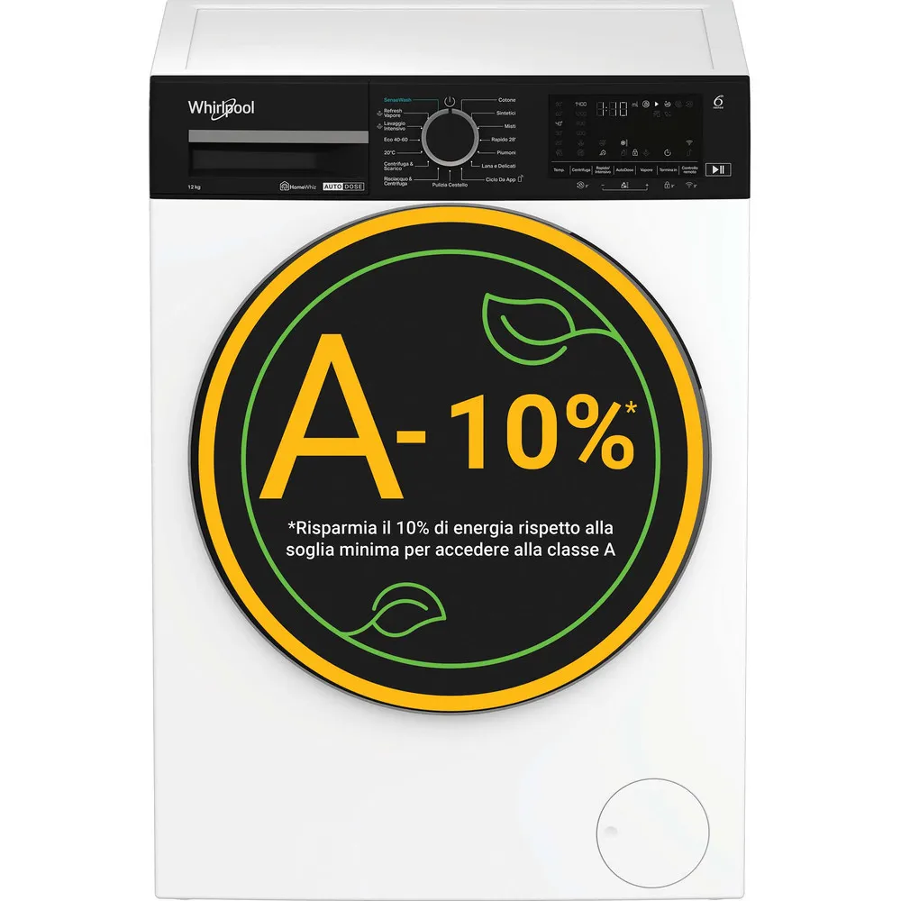 Machine à laver 12 kg Whirlpool WIFI STEAM ONDULEUR 1400 TR/MIN WPM 27W ADS IT