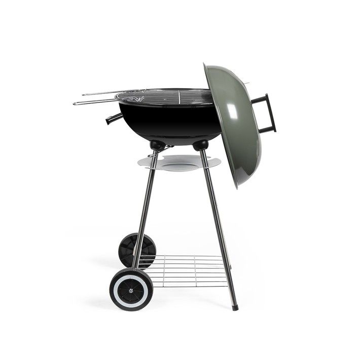 Barbecue à charbon de bois - LIVOO - DOC172K - ø41 cm - Grille en acier chromé - Hauteur 69,5 cm - Poignées - 2 roues dentées