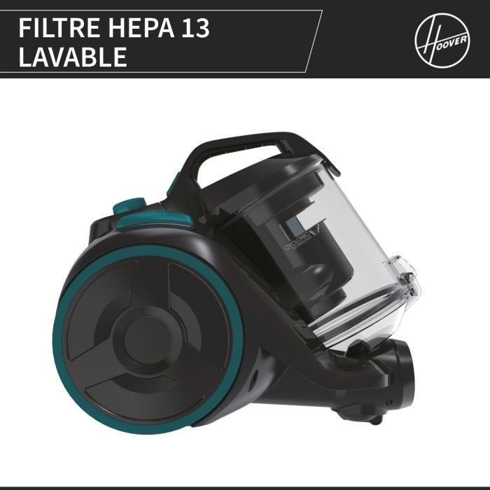 Aspirateur sans sac - CANDY CAF34HM - 800 W - Cassette 2,5 L - 79 dBA - Filtre HEPA 13 lavable
