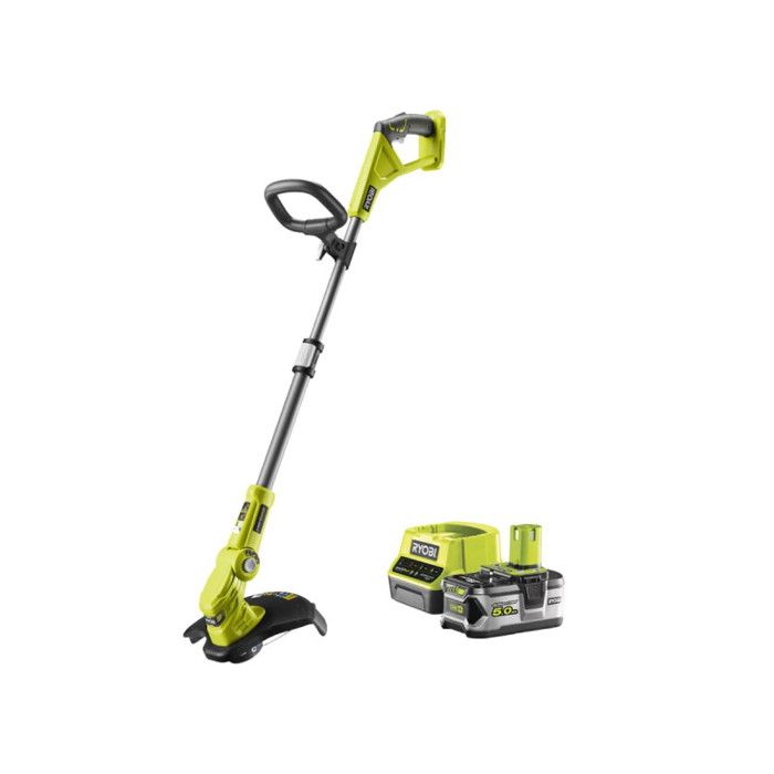 Coupe-bords/fer à lisser - RYOBI - Diamètre de coupe 25-30 cm - Fil Ø 1 x 1,6 mm - 1 batterie 18 V 5 Ah et 1 chargeur 2A