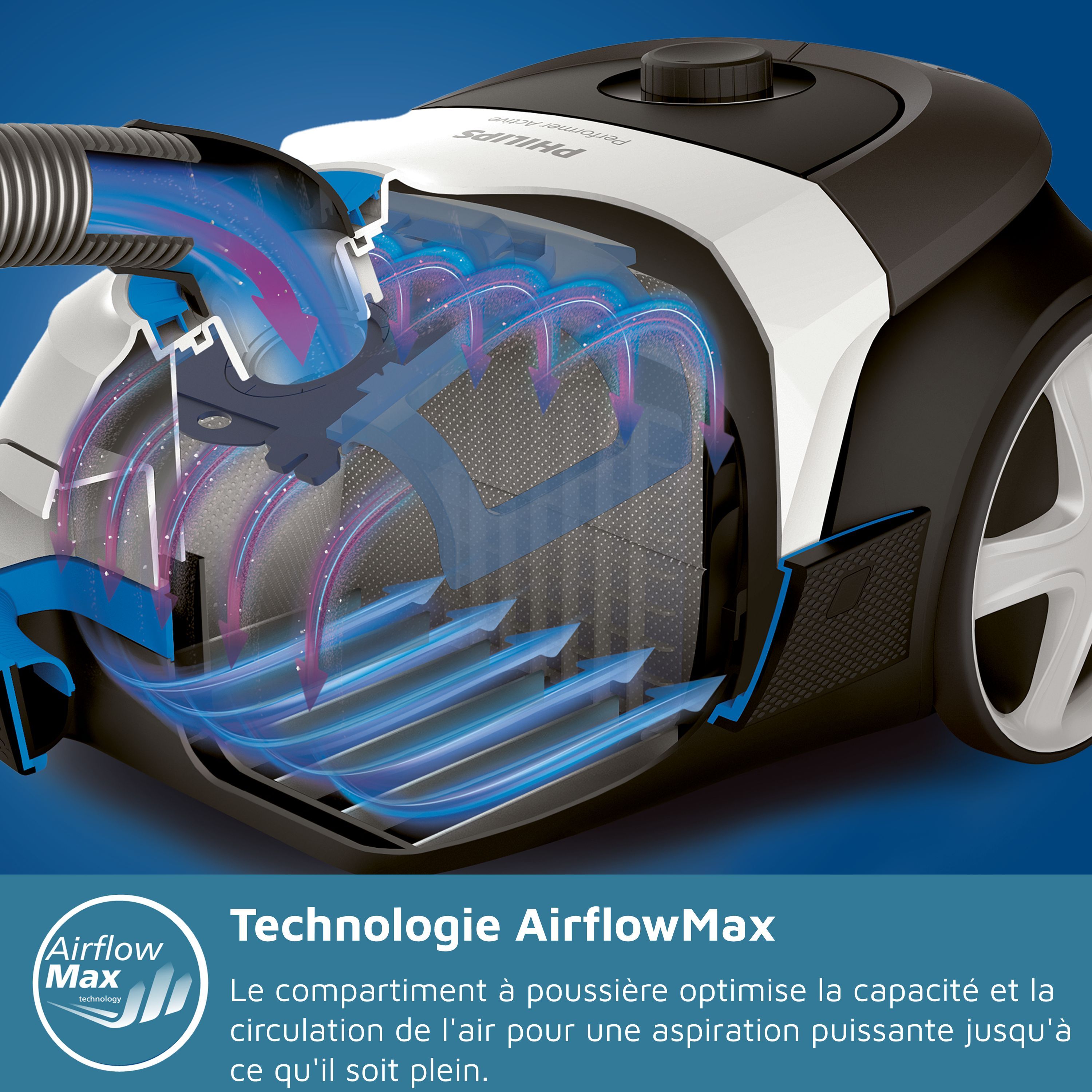 Aspirateur à main avec sac - PHILIPS XD6122/12 - 900 W - 4 L - Blanc polaire