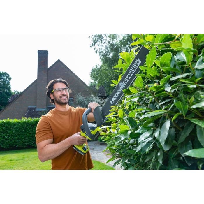 Taille-haie sans fil 18 V RYOBI LINE RY18HT45A-120 ONE+ - lame de 45 cm - 1 batterie 18 V 2,0 Ah et 1 chargeur de batterie