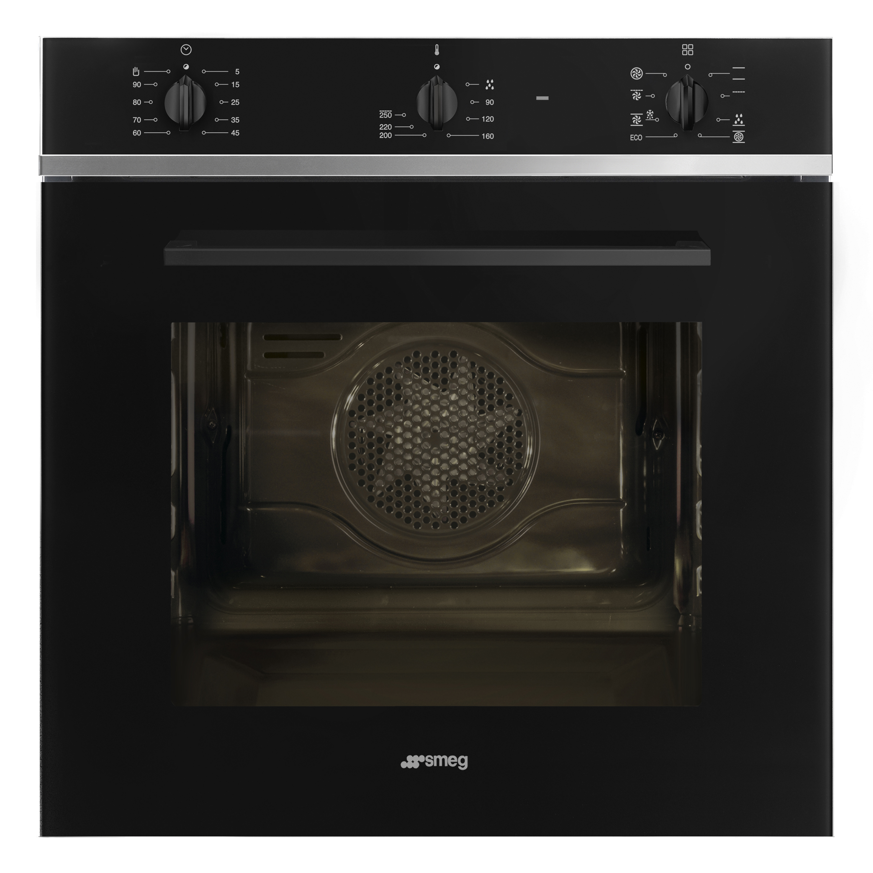 Four encastré ventilé thermiquement Smeg pour 3 personnes. 70LT 60CM BLACK STEAM SF64M3TB