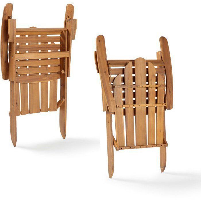 Chaise de jardin inclinable en acacia FSC - 72,5 x 89,5 x H.94 cm