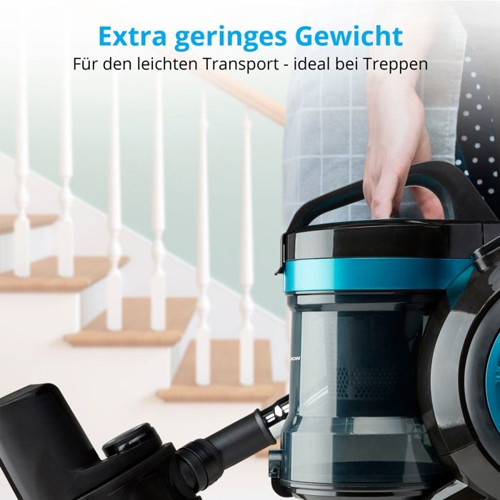 Aspirateur cyclonique sans sac MEDION MD 19407 - Puissance 800 W - Capacité du bac à poussière de 2 L - Filtre HEPA - Accessoires intégrés