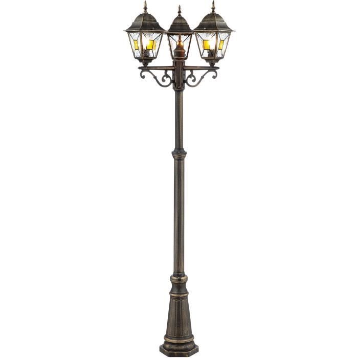Lampe d'extérieur Janel, Dore Black, E27 Max 3x60W, ampoule non incluse