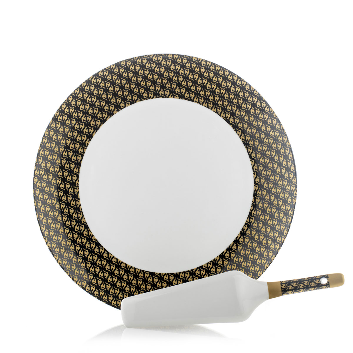 Assiette à panettone avec pelle à gâteau en porcelaine Ø 30 cm - Ortisei