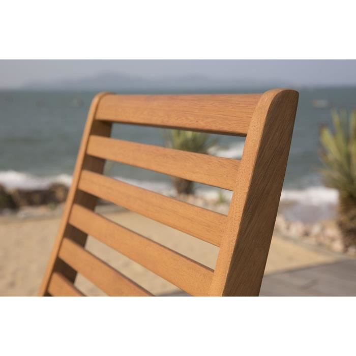 Lot de 2 chaises de jardin pliantes FSC eucalyptus - 57,5 x 46,5 x 90 cm