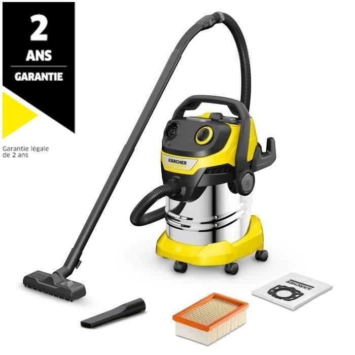 Aspirateur liquide et sec KARCHER WD 5 S V-30/5/22 - Réservoir en acier inoxydable de 30 L - 1100W (fonction souffleur)