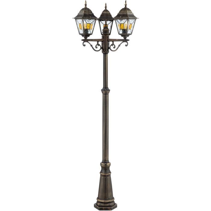 Lampe d'extérieur Janel, Dore Black, E27 Max 3x60W, ampoule non incluse
