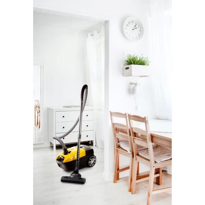 DOMO DO7294S - Aspirateur poubelle avec sac - 5 L - Filtre HEPA H13 - 73 dB - Puissance d'aspiration réglable - Tube métallique de 90 cm