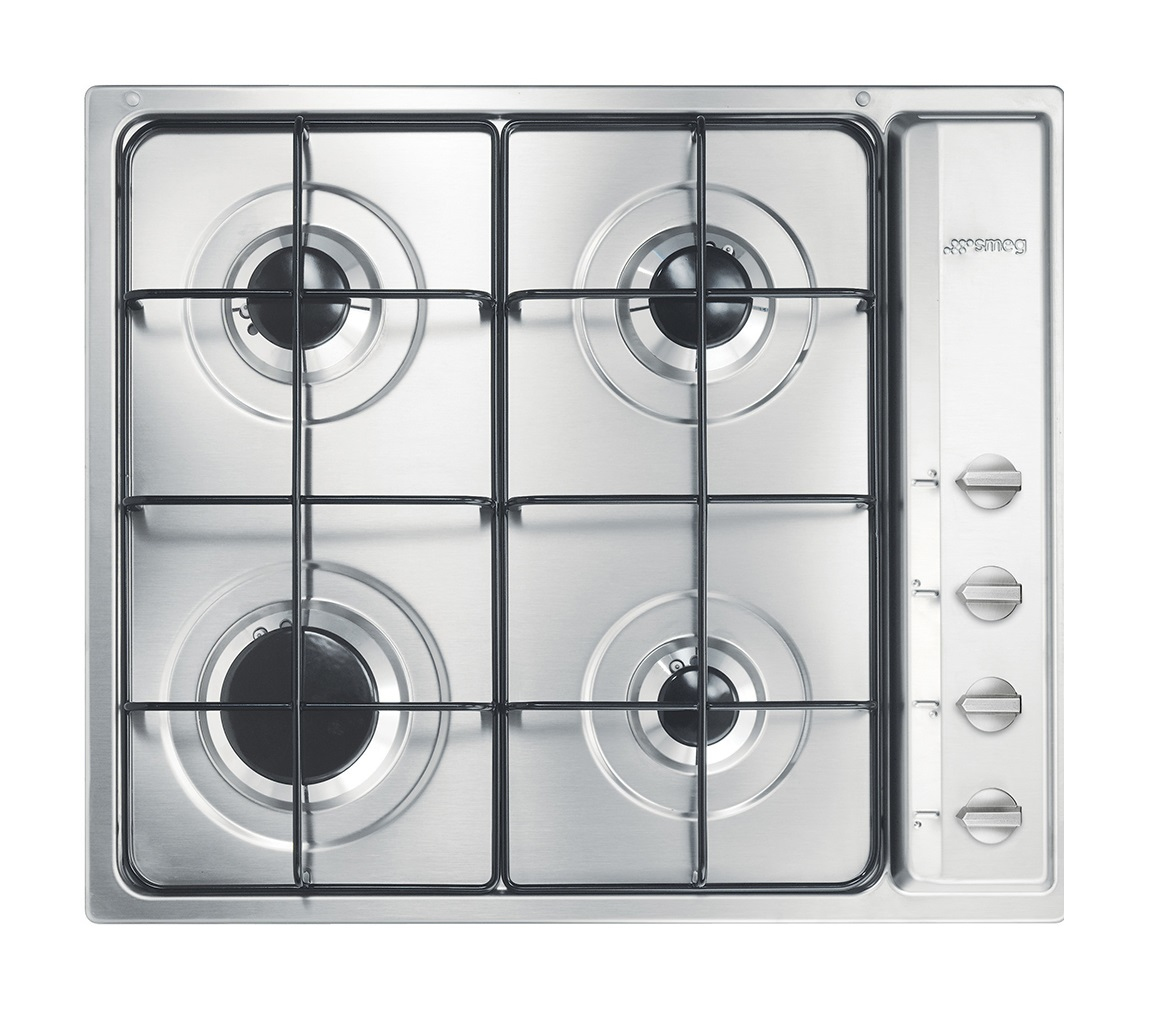 Cuisinière à gaz Smeg à 4 brûleurs 60 cm INOX S64S