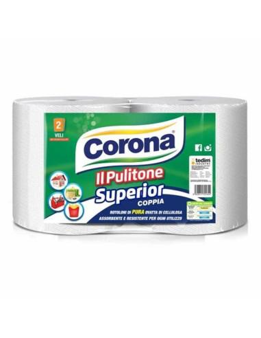 CORONA ROTOLONI CARTA IL PULITONE SUPER 383 STRAPPI COPPIA 2 BOBINE