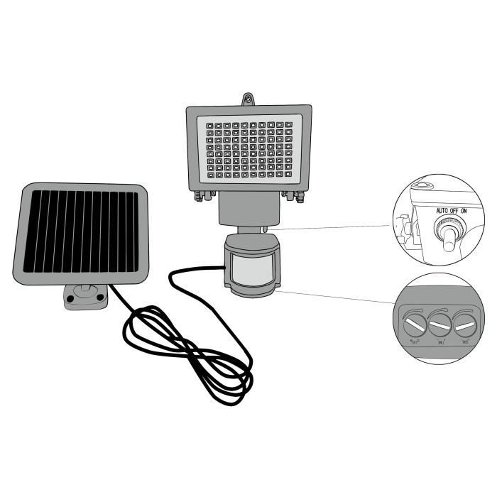 Spot solaire LED 80