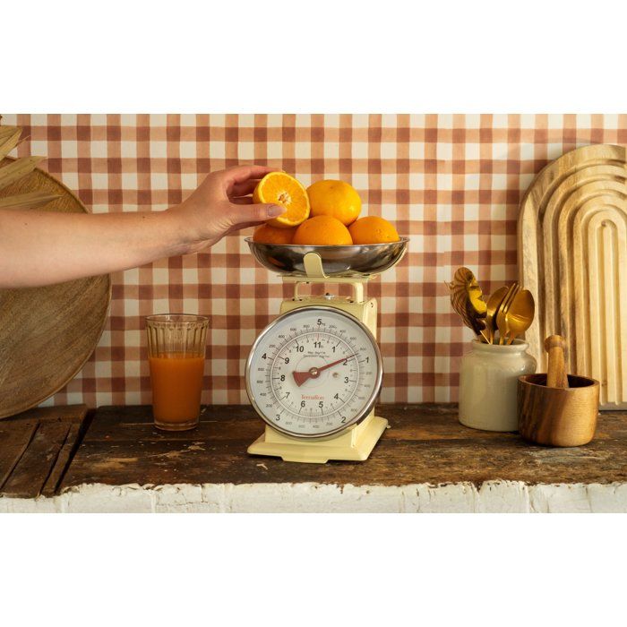 Balance de cuisine mécanique - TERRAILLON - TRAD 500 Cream - Capacité 5 Kg - Style rétro - Plateau 1 L