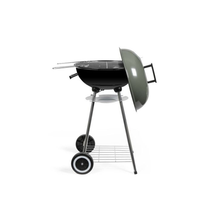Barbecue à charbon de bois - LIVOO - DOC172K - ø41 cm - Grille en acier chromé - Hauteur 69,5 cm - Poignées - 2 roues dentées