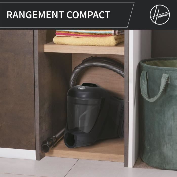 Aspirateur sans sac - HOOVER - HP321PAF - 850 W - 75 dBA - 2 L - Gris