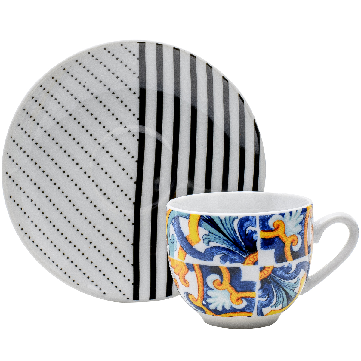 Set de 6 tasses à café avec soucoupe 90 ml - Milano-bari