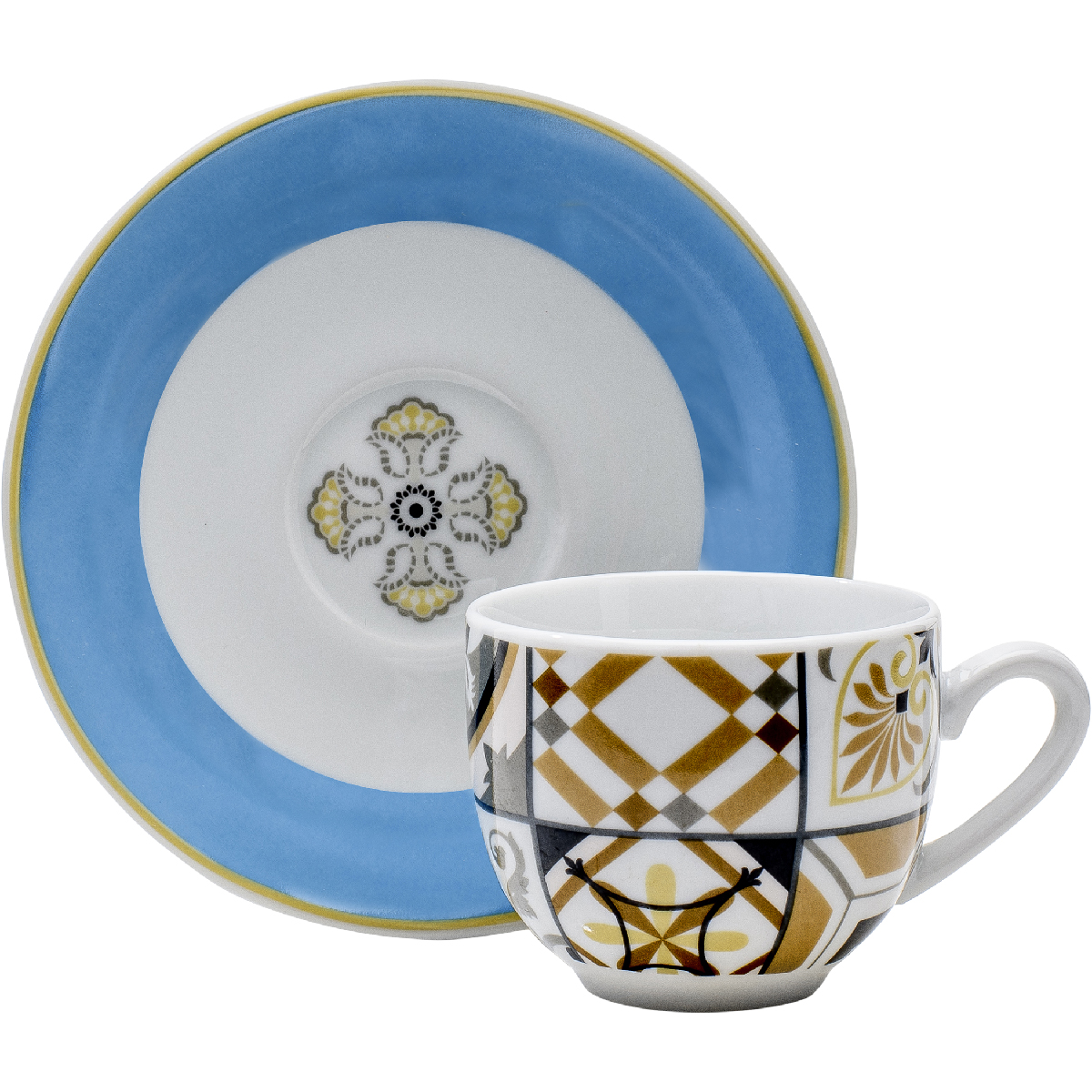 Set de 6 tasses à café avec soucoupe coffret cadeau 100 ml - Ostuni