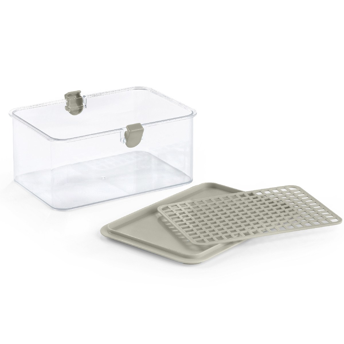 Récipient de conservation des aromatiques/plateau à vaisselle en ABS et polycarbonate 28 x 22 x h 10 cm - Degustibus