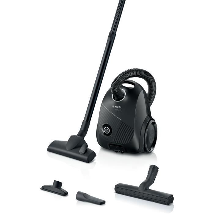Nouveau ! Aspirateur à sac - BOSCH BGLS2BA1H Série 2 - 600 W - Capacité du sac 3,5 L - Microfiltre lavable