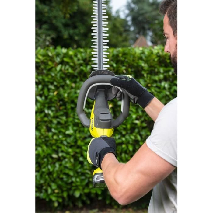 Taille-haie sans fil RYOBI ONE+ 18 V LINE - Design en ligne - Lames de 55 cm - Empattement de 24 mm - 1 batterie 18 V 4,0 Ah et 1 chargeur de batterie