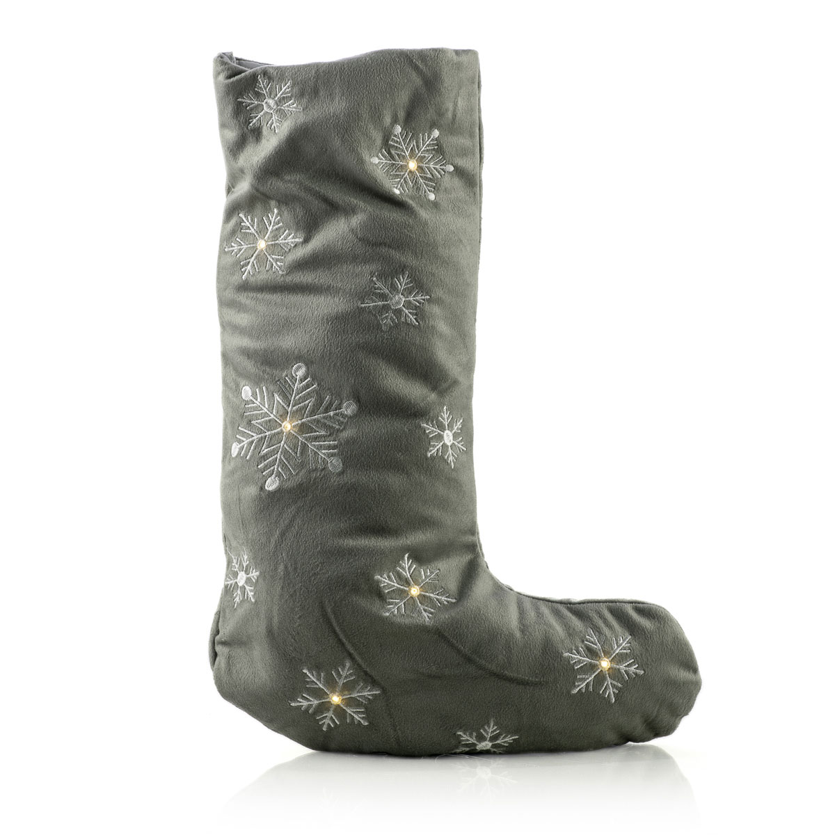 Fabric decoration Embroidered sock with LED 40 x 40 cm - Decor