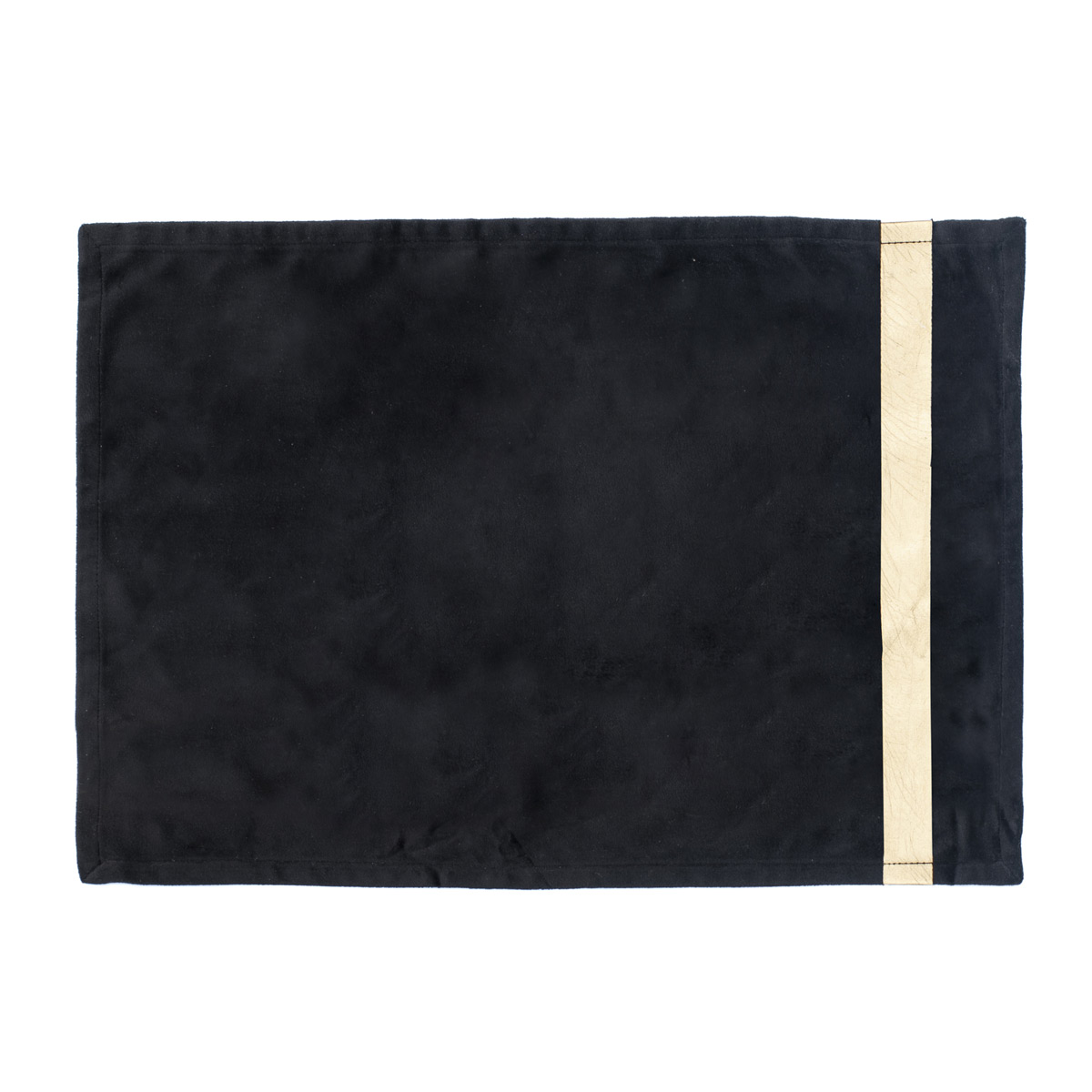 Velvet placemat with vertical stripe 33 x 48 cm - black - Ortisei