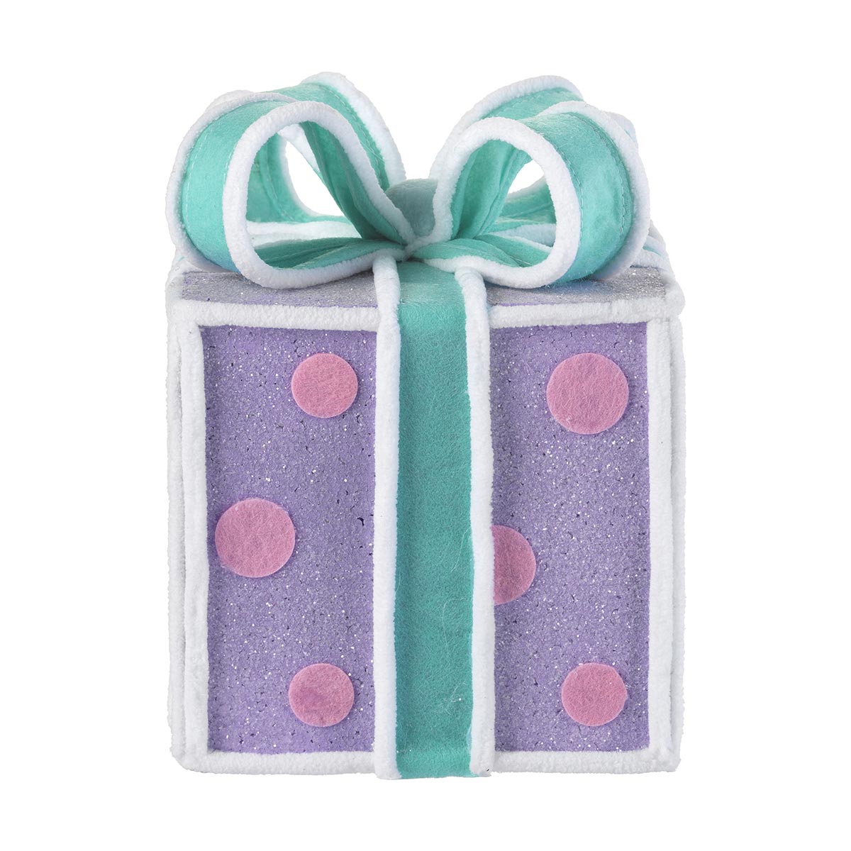 Polyresin gift box 16 x 16 x h 21 cm - Decor
