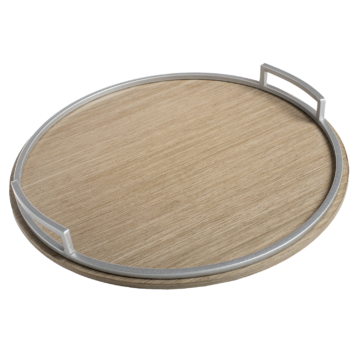 Vassoio in legno con manici in metallo Ø 41,5 cm - Birch