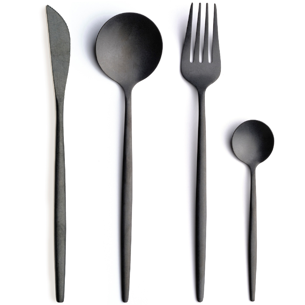 24-piece cutlery set (6 knives, 6 forks, 6 spoons, 6 spoons) in PVD steel - Gourmet