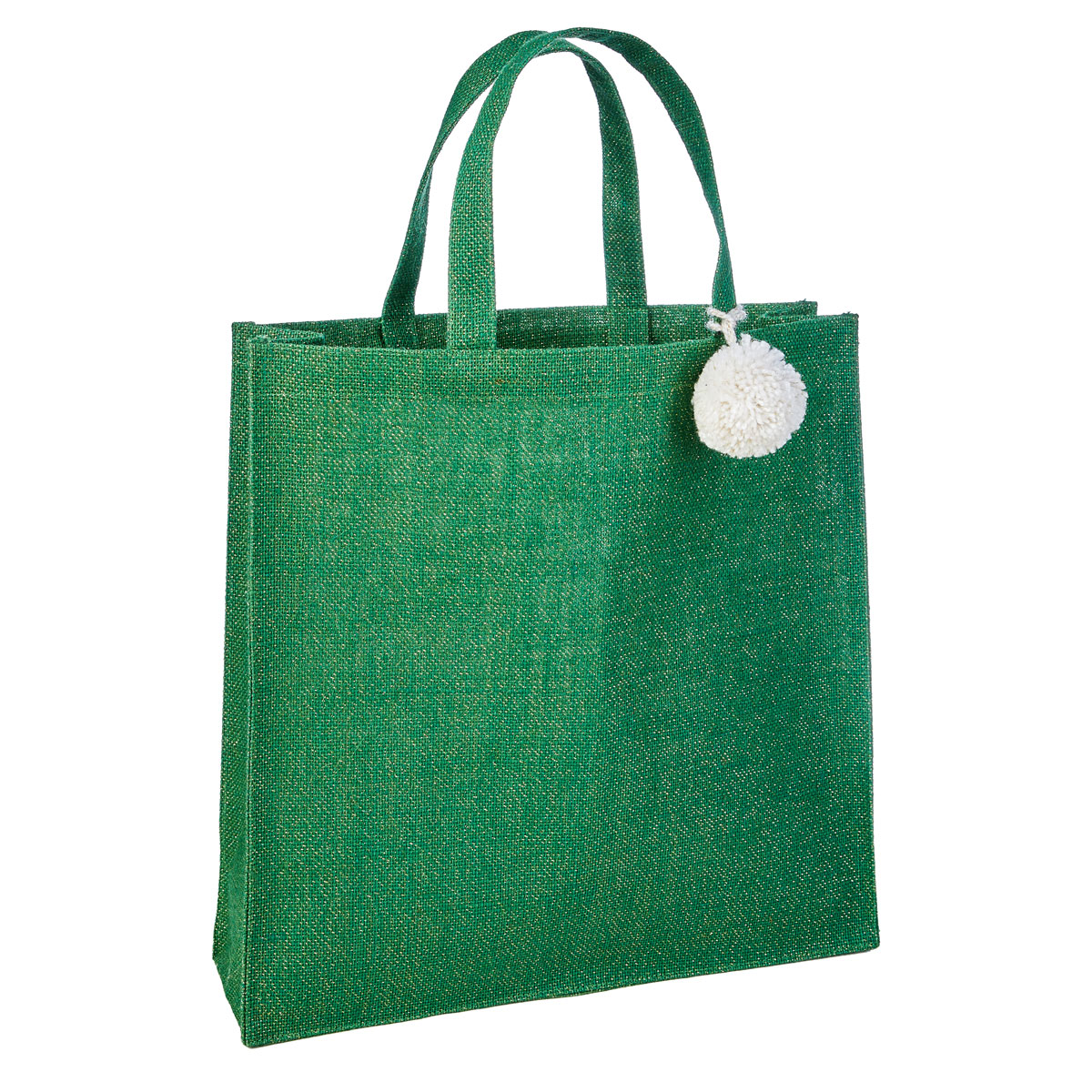 Green polyester shopper with handles • 40 x 12 x h 40 cm - Shopping Time