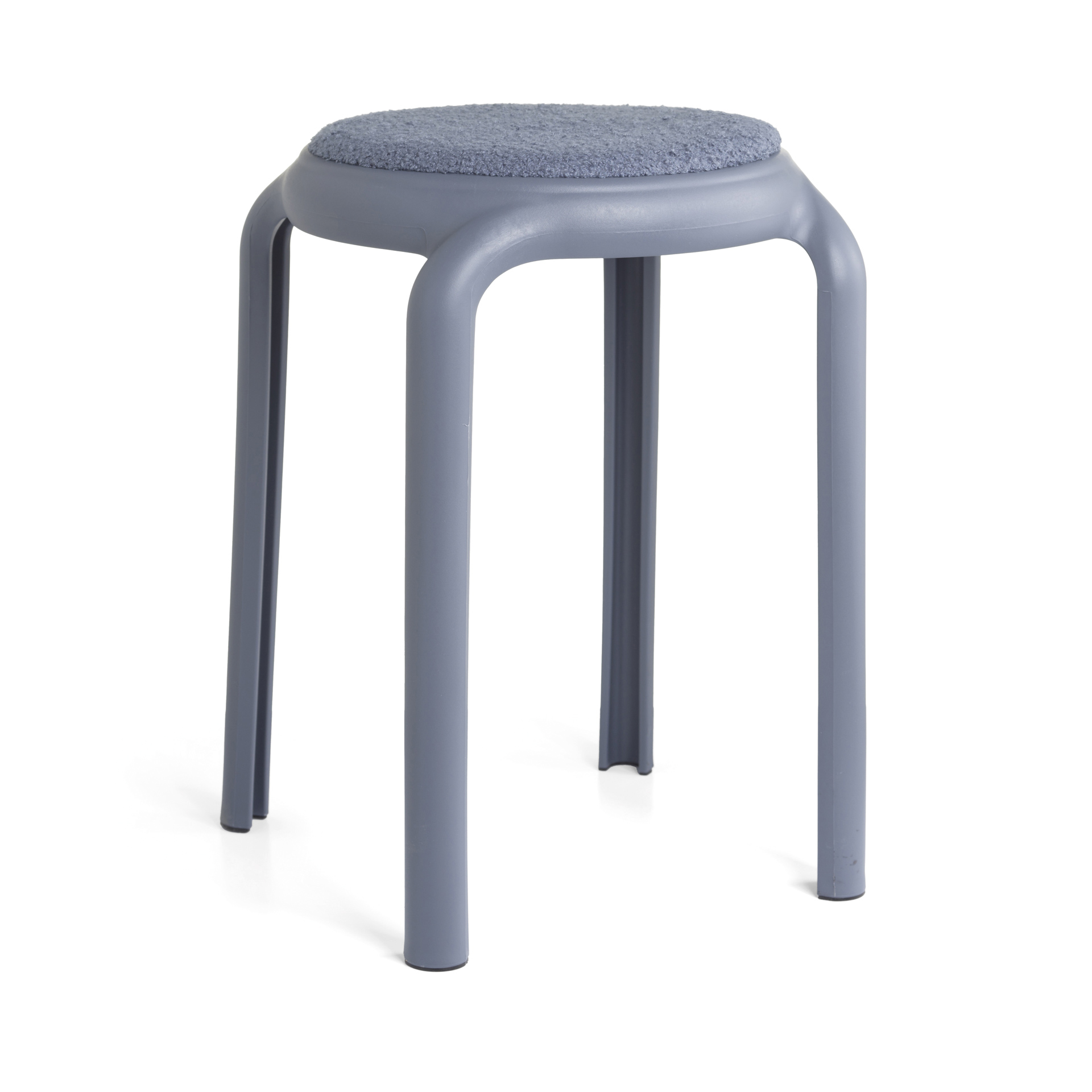 Sgabello Impilabile Con Seduta In Bouclé - Relax