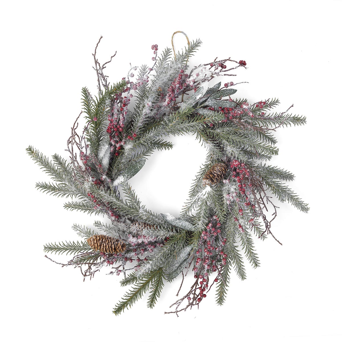 Garland decoration with red berries Ø 50 cm - Decor