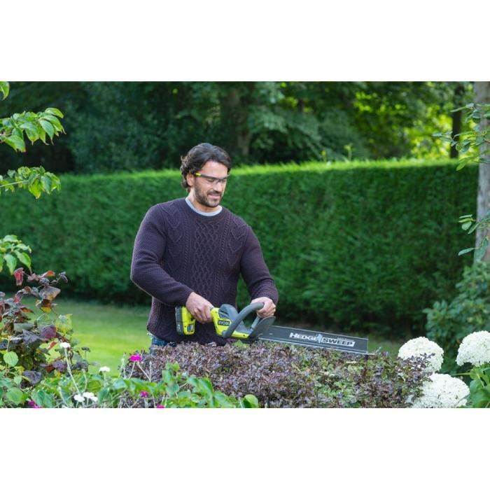 Taille-haie sans fil 18 V RYOBI LINE RY18HT45A-120 ONE+ - lame de 45 cm - 1 batterie 18 V 2,0 Ah et 1 chargeur de batterie