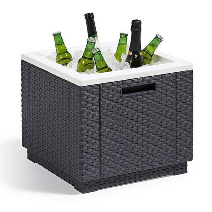 Table basse en résine tressée ALLIBERT - Gris