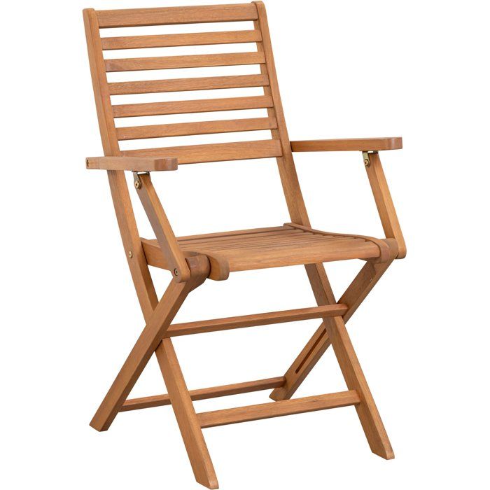 Lot de 2 chaises de jardin pliantes FSC eucalyptus - 57,5 x 56 x 90 cm