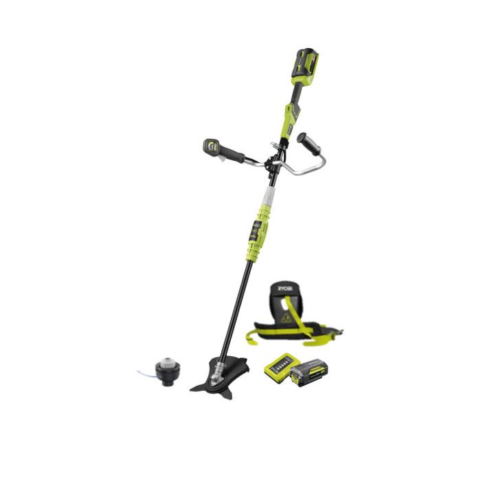 Débroussailleuse - RYOBI - Guidon - Fil Ø 1 x 1,65 mm - lame à 3 dents - 1 batterie au lithium + 36 V 4,0 Ah + 1 chargeur 1,7 A