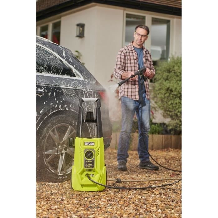 Nettoyeur haute pression 1600 W 120 bar - 420 L - Flexible 5 m - Réservoir de détergent intégré de 0,9 L - Vario Lance - Turbo Lance