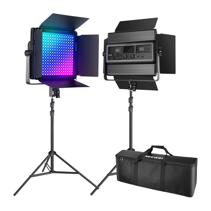 Kit 2 Luci Video LED Neewer 1200RGB 60W V4 per Fotografia e Streaming