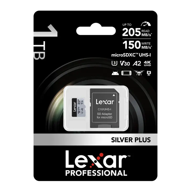 Lexar High-Performance Silver Plus microSDXC 1TB memory card + adapter