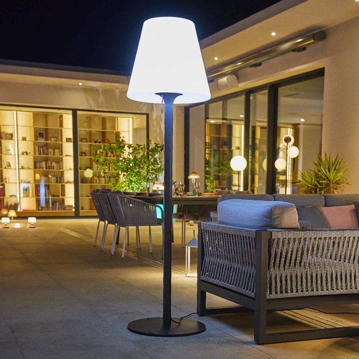 Lampada da terra per esterni - LUMISKY - STANDY W180 - Cablata - Attacco LED E27 - H180 cm - Base in metallo