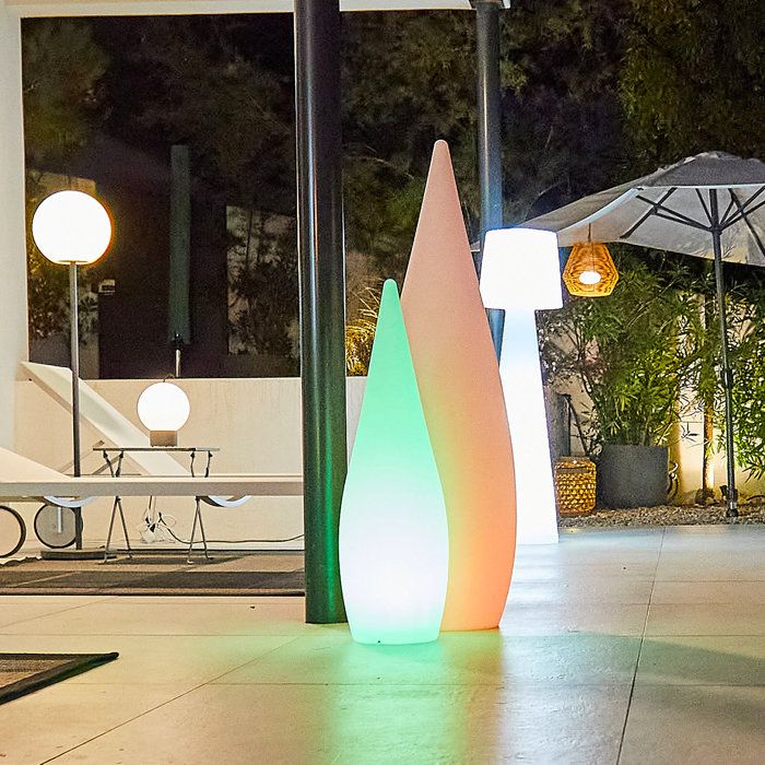 Lampada da terra wireless per esterni - LUMISKY - CLASSY C80 - LED multicolore dimmerabile - Telecomando - H80 cm